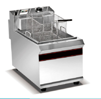Acero inoxidable 1 tanque freidora Equipo de cocina de restaurante con panel de control mecánico para freír con precisión