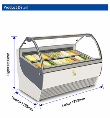 Equipo de refrigeración industrial ventilado para exhibición de helados de helados