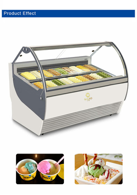 Equipo de refrigeración industrial ventilado para exhibición de helados de helados