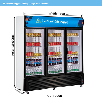 Display de refrigeración de bebidas de acero inoxidable 210L para refrigeración de bebidas a 0-10 temperaturas