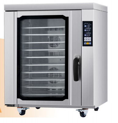 Horno de convención comercial de acero inoxidable para hornear alimentos con panel de control digital