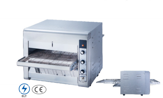 Horno de transporte de pizzas de acero inoxidable comercial con controles mecánicos