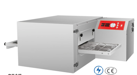 Horno de transporte de pizzas de acero inoxidable comercial con controles mecánicos