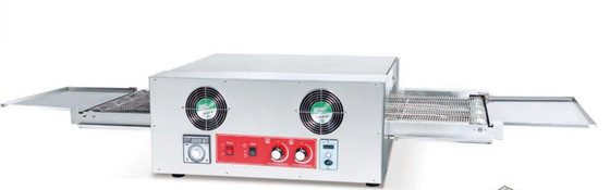 Horno de pizza de acero inoxidable de plata 220-240V Horno de pizza de transporte de temperatura de 50-400 ° C