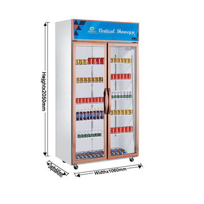 Refrigerador de exhibición de bebidas de acero inoxidable de 395W con capacidad de refrigeración de volumen de 1300L