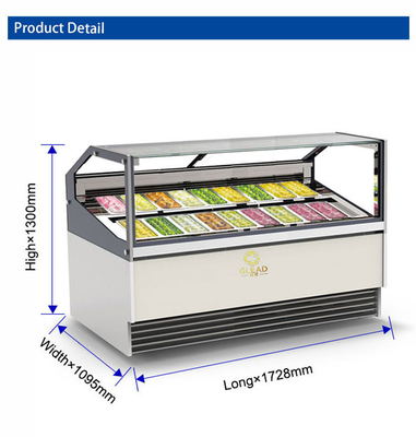 Unidad de refrigeración de descongelamiento de ciclo inverso de 1650W para escaparate de helados de helado con refrigeración ventilada