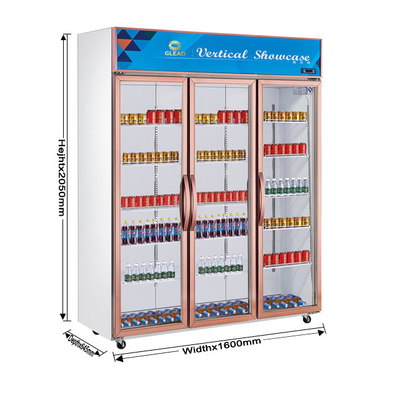 En acero inoxidable 1300L refrigerador de visualización de bebidas para refrigeración rápida de bebidas a 0-10 temperaturas