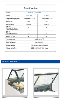 Unidad de refrigeración ventilada 220-240V/1PH/50HZ con 18 sartenes italianas