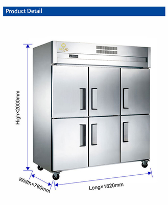 Refrigerador comercial de acero inoxidable congelador con función de congelación para almacenamiento - 220-240V 50Hz