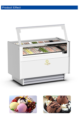 Unidad de refrigeración de helado ventilado de 1050W con 6 sartenes italianas