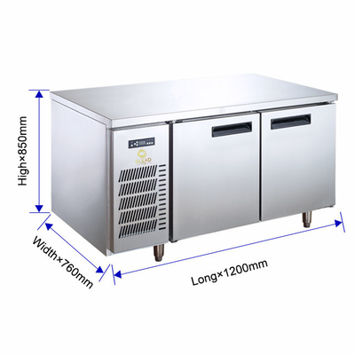 0°C-5°C Mesa de trabajo de restaurante de acero inoxidable eléctrico Refrigerador para almacenamiento y refrigeración
