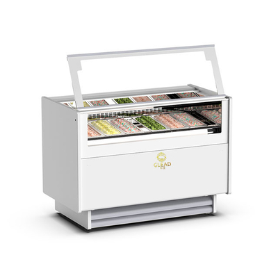 Unidad de refrigeración de helado ventilado de 1050W con 6 sartenes italianas
