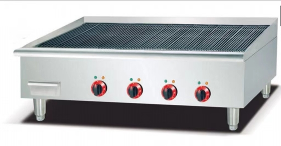 Grill de roca de lava de hierro 220V-240V con panel de control digital plateado y blanco
