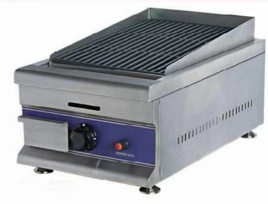 Grill de roca de lava de hierro 220V-240V con panel de control digital plateado y blanco