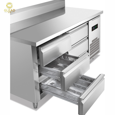 Contenedor de refrigerador industrial de 220 V de carga pesada congelador de banco de trabajo de 240 V 1 PH condensador de tubo de cobre completo de 50 kg N.W.