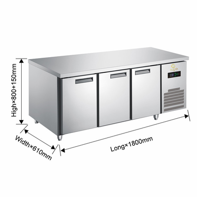 Estabilidad segura 390W Refrigerador industrial gabinetes de pizzas / gabinetes de ensaladas Unidad con volumen de 270-410L