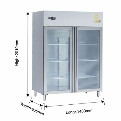 GN1/1 Equipo de refrigeración con enfriador vertical de tamaño que funciona a -14 ~ 18 °C para almacenamiento de grandes volúmenes