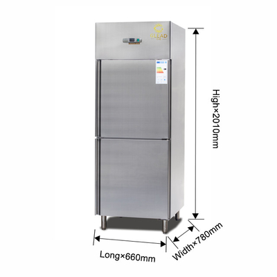 Refrigerador por aire 600L 2 puertas de media chiller vertical Unidad de condensación de refrigeración comercial -14 a -18C