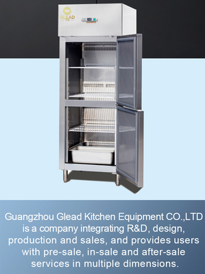 Refrigerador por aire 600L 2 puertas de media chiller vertical Unidad de condensación de refrigeración comercial -14 a -18C