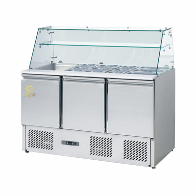 Unidad de refrigeración de acero inoxidable de 3 puertas 220-240V GN1/3 para un rango de temperatura de 2-8.C