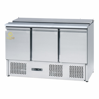 Refrigerador industrial de acero inoxidable de 3 puertas para control preciso de la temperatura