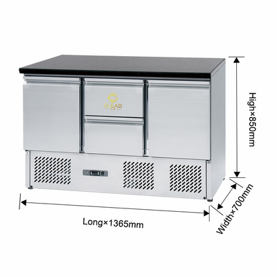 220-240V 2N ~ 50HZ Ss304 Chiller de mesa de trabajo industrial con 3 puertas