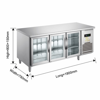 Unidad de refrigeración refrigerada por aire para un control preciso de la temperatura - Refrigerador con puerta de vidrio doble Ss304