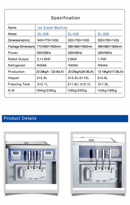 Equipo de refrigeración industrial con refrigerante R404A 2x2.1L tanque de congelación y 2x1.6kW de salida nominal