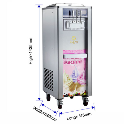 Máquina de helados blandos industriales de conservación nocturna 360-460 tazas/h 22-28 kg/h Producción de 220-240VVoltaje