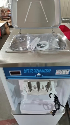 Máquina de helados blandos con 2x2.1L tanque de congelación 360-460 tazas/hora de salida R404A refrigerante