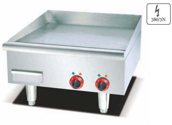 Grill eléctrico de plata de 220-240V 50Hz con rango de temperatura de 0°C a 100°C