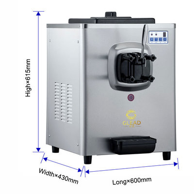 1.6L Tanque de congelación Máquina de helados blandos con 5L Hopper 220-240V Voltagem 100-150 tazas por hora