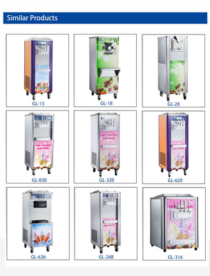 100-150 tazas/hora Fabricante de helados con 5L Hopper 1.6L Tanque de congelación y R134A/R404A refrigerante
