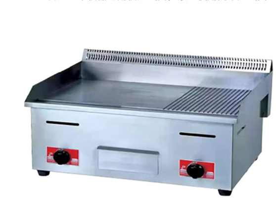 Restaurante de gas Griddle Equipo de cocina de plata de acero inoxidable con un rango de temperatura de 0, - 100, C
