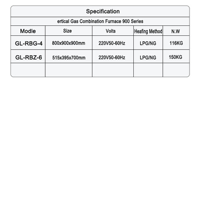 Estufas profesionales de gas comercial con horno SS304 Construcción GLP / gas natural operado