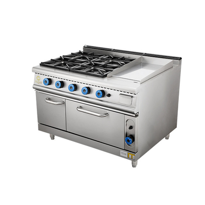 150KG Fuego de gas de trabajo pesado Combo Grill Set para cocinas comerciales