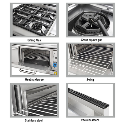 150KG Fuego de gas de trabajo pesado Combo Grill Set para cocinas comerciales