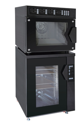 Equipo de cocción negro para cocción en horno de convección con panel de control digital de 220 V.