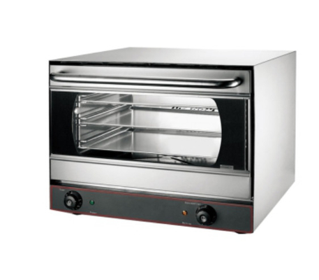 220V Horno de convención blanco y negro Equipo de cocción de 35L de capacidad con control de temperatura de 0 a 200°C