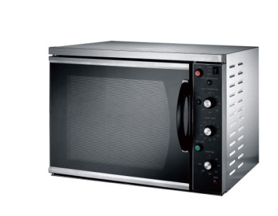 220V Horno de convención blanco y negro Equipo de cocción de 35L de capacidad con control de temperatura de 0 a 200°C