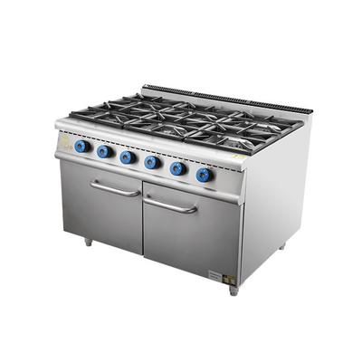 Gas de servicio pesado Hotel cocina con horno SS304 Construcción para la producción de alimentos a gran escala.