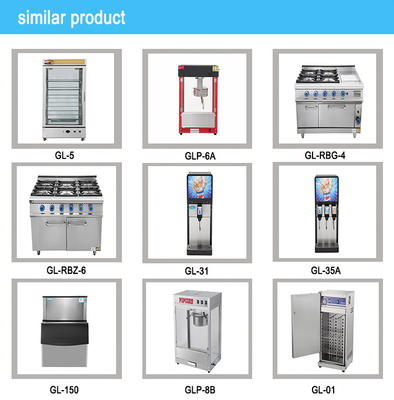 Equipo de cocina comercial con gas ergonómico que proporciona estufas de 6 rangos con características de horno