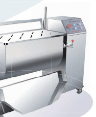 Máquinas de procesamiento de carne de acero inoxidable de 150L/180L/300L Mezcladora eléctrica con bandeja de descarga manual Mezcladora de llenado