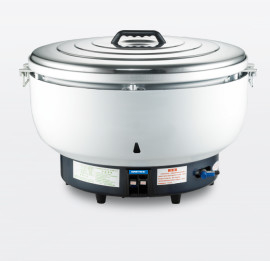 Cocina de arroz comercial de 25L de capacidad de hierro con panel de control mecánico - Cocina el arroz de manera eficiente a 220V