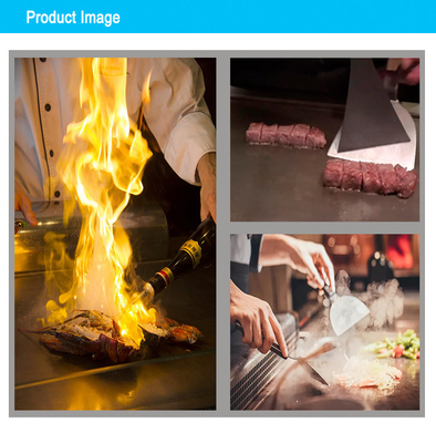 Equipo comercial de hoteles Acero inoxidable 130KG Tipo de gas GLP/gas natural Grill de mesa Teppanyaki