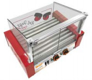 240V/50HZ Hot Dog Grill Machine con 5/7/9 rodillos de control de temperatura independiente para una parrilla perfecta caliente