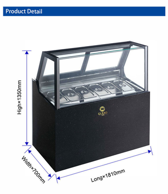 Máquina de helados de refrigeración por ventilador con temperatura de -18~-22°C y refrigerante R404a - 6 Flavor Equipo hotelero