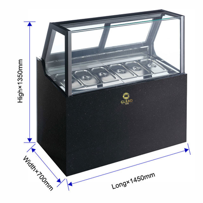 Máquina de helados de refrigeración por ventilador con temperatura de -18~-22°C y refrigerante R404a - 6 Flavor Equipo hotelero