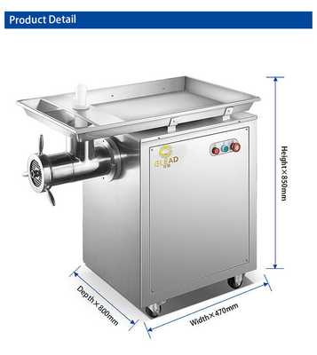 Gran máquina de moler de carne comercial de 320 kg/h con potencia de 2200 W y accionamiento de la cadena de la turbina de cobre