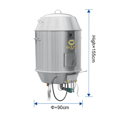 Maquina de horno de gas de carbono de acero inoxidable para pato asado con 12 kW de potencia